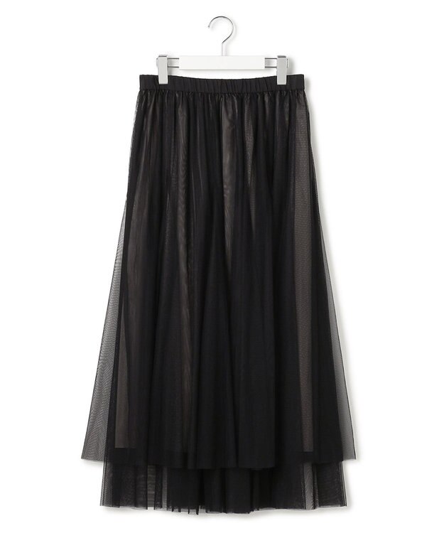 23区 S 【洗える】レイヤード チュール スカート ブラック系