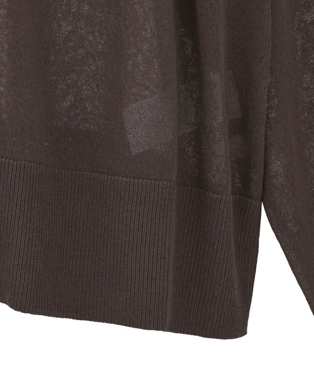 earth music&ecology 【接触冷感】キーネックシアーカーディガン Brown