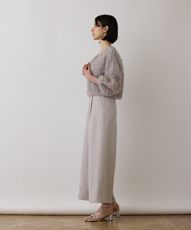 GRACE CONTINENTAL フラワーチュール刺繍ブルゾン グレー