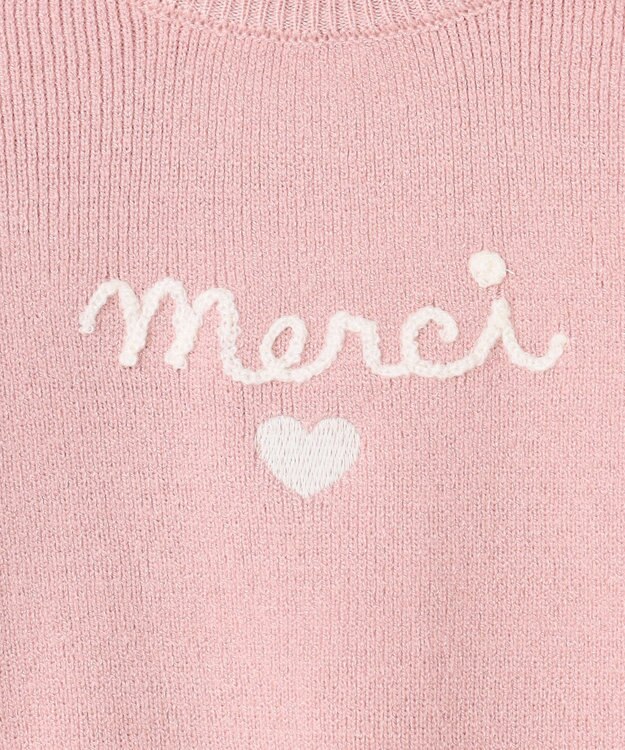 ANY KIDS 肩フリル しあわせタッチニット ピンク