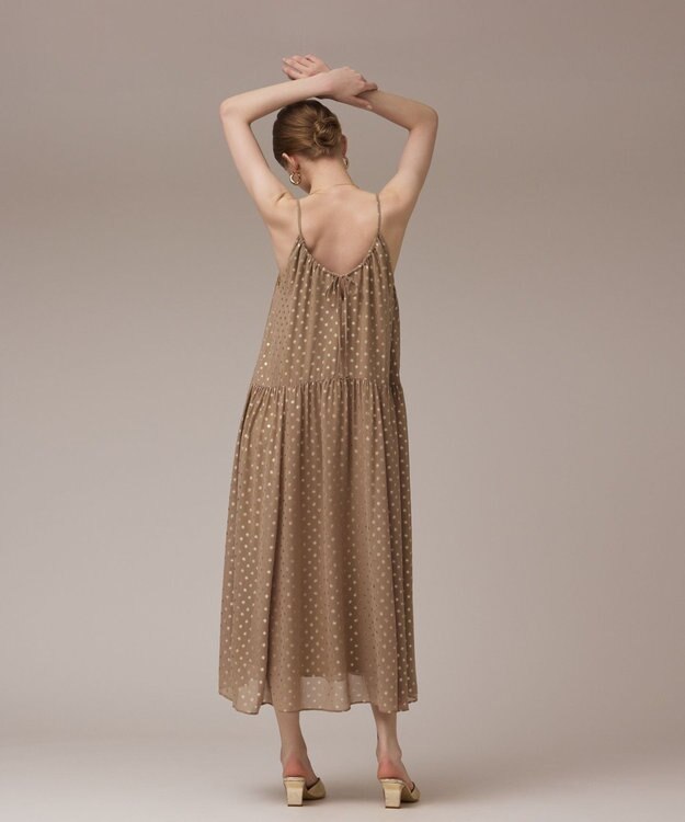 GRACE CONTINENTAL フォイルドットキャミワンピース ベージュ