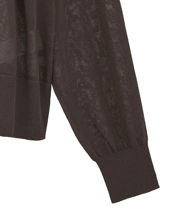 earth music&ecology 【接触冷感】キーネックシアーカーディガン Brown