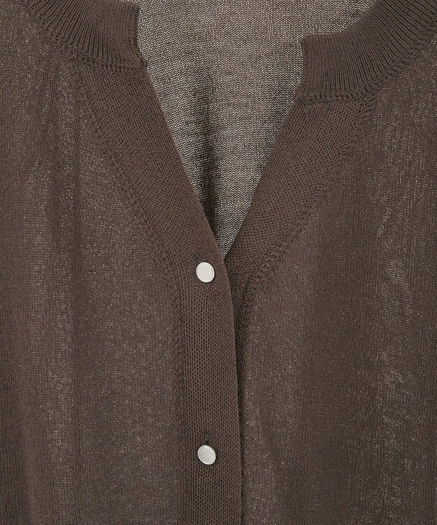 earth music&ecology 【接触冷感】キーネックシアーカーディガン Brown