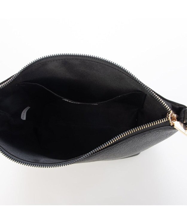 UNBILLION カシュカシュ cachecache / フェイクレザーショルダーバッグ付雑材風トート ブラックミックス