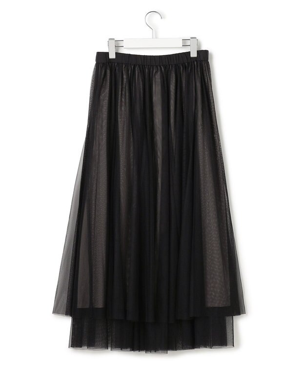 23区 S 【洗える】レイヤード チュール スカート ブラック系