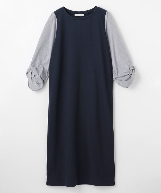 ANY 【洗濯機可】コンビネーションワンピース ネイビー