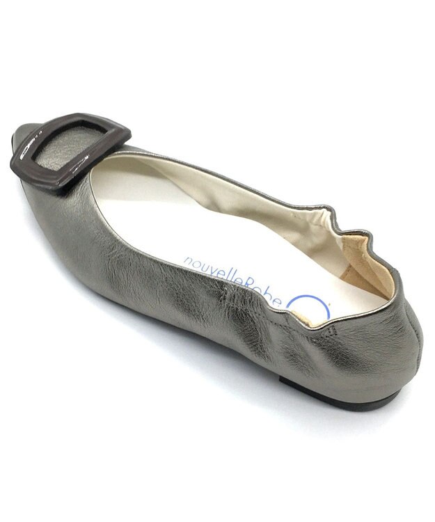 nouvelleRobe Oū 【本革・高反発】Buckle Ornament ポインテッドトゥ パンプス シルバー