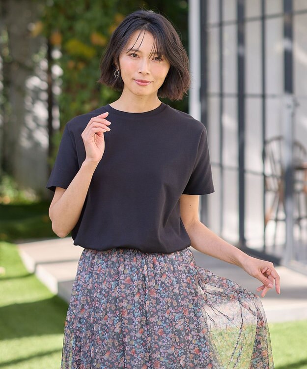 ANY 【11色展開/UVケア/接触冷感】プレミアムベーシック半袖Ｔシャツ ブラック