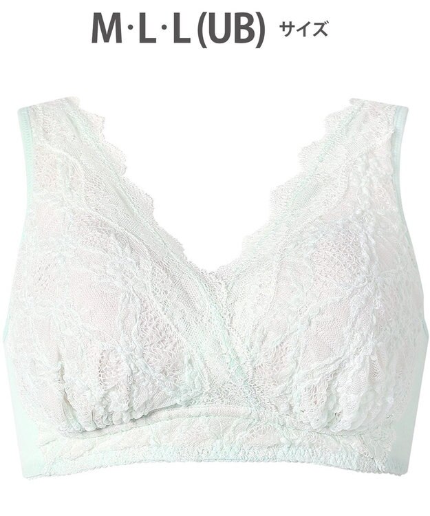 WACOAL 【ナイトアップブラ】 ノンワイヤー ナイトブラ 綿混 就寝時用 3Lまで対応 大きいサイズ レディース BXB168 /ワコール ミント