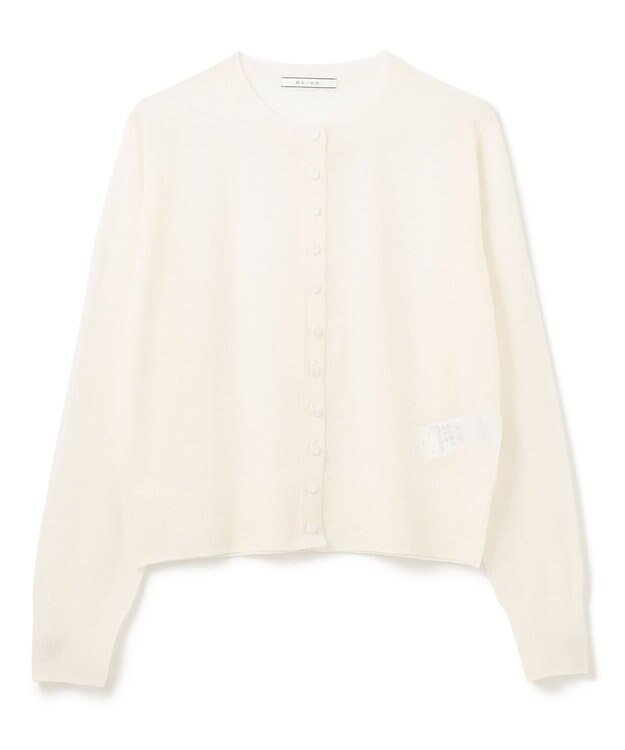 BEIGE， 【洗える・Oggi 10月号掲載】CADDO / シアーウールカーディガン Ecru