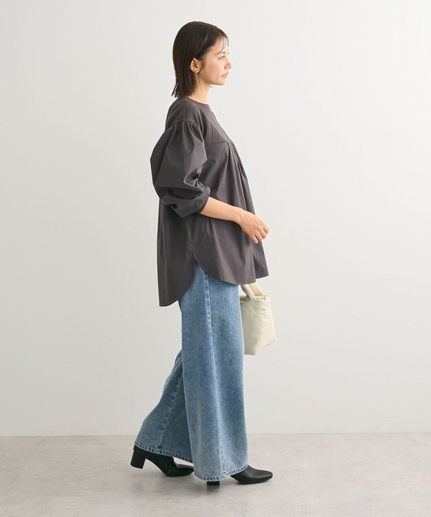 Green Parks ミニケーブルドッキングニットチュニック Charcoal Gray