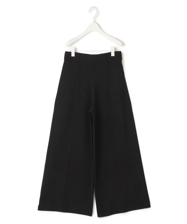 ICB L 【洗える】ハイゲージスムース ワイドパンツ ブラック系