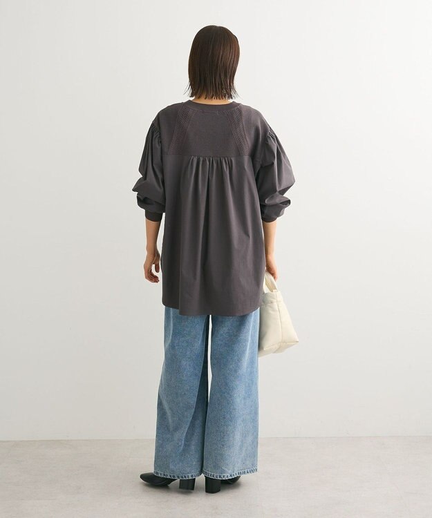 Green Parks ミニケーブルドッキングニットチュニック Charcoal Gray