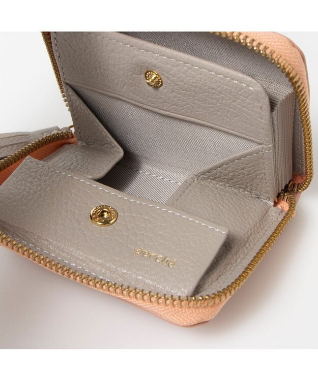 UNBILLION ペルケ perche / カラーコンビジャバラ・カードウォレット ピンク