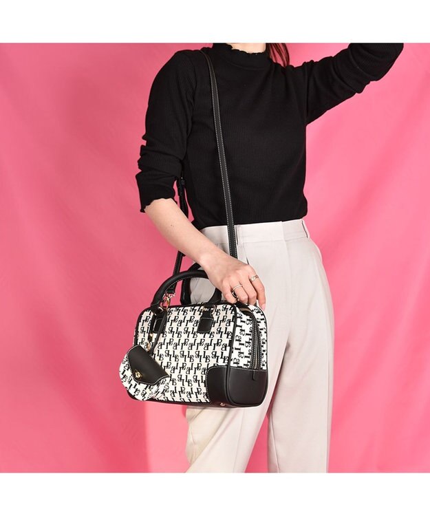 LA BAGAGERIE コットンクラシックミニボストン ブラック