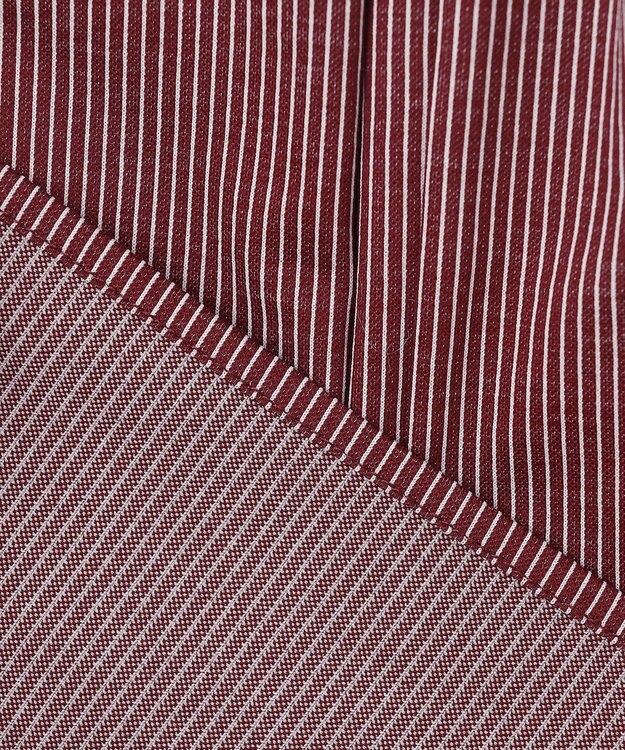 J.PRESS LADIES ストライプジャカード Vネック カットソー ワイン系1