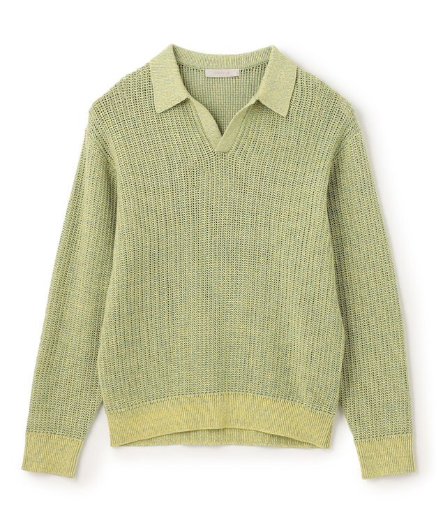 UNFILO MENS メッシュ ニットポロ [24年春夏商品] イエロー