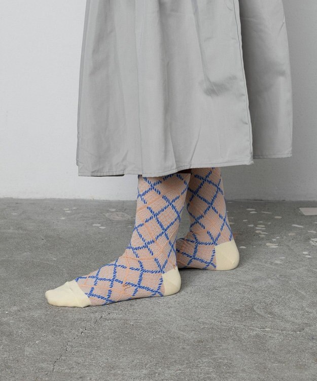 TRICOTE アーガイルバンピーソックス 82BEIGE
