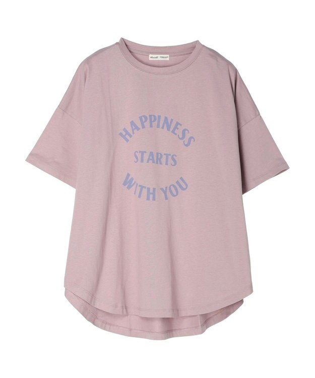 CRAFT STANDARD BOUTIQUE シルケット天竺　ロゴＰＴ裾ラウンドチュニックＳ／Ｓ Lavender