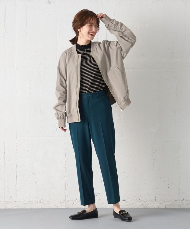 ANY 【洗濯機可能/撥水】MA-1 ギャザーブルゾン ライトモカ