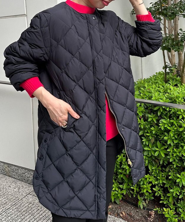 UNFILO 【自宅で洗濯OK / 軽量で暖かい】TAIONコラボ 2WAY キルティングダウン ネイビー