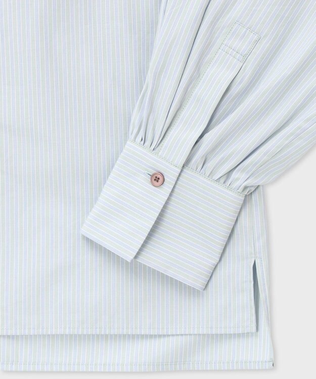 Paul Smith ラッキーチャームボタン ストライプ シャツ ライトグリーン