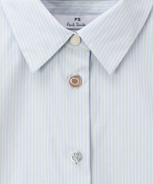 Paul Smith ラッキーチャームボタン ストライプ シャツ ライトグリーン