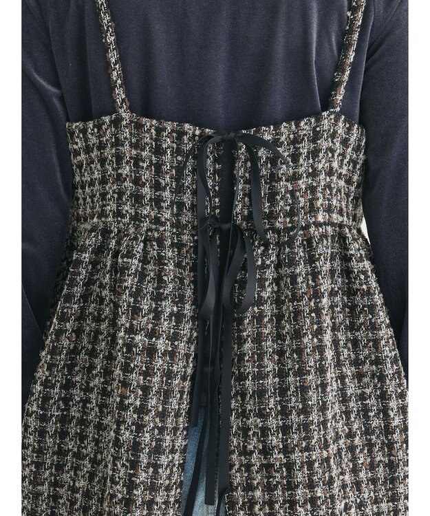 Green Parks ・ＥＬＥＮＣＡＲＥ　ＤＵＥ　ツイードバックリボンキャミ Brown