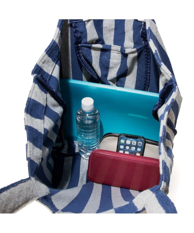 UNBILLION VERYコラボ カシュカシュ cachecache / リングカラビナ付パイルトート ネイビー