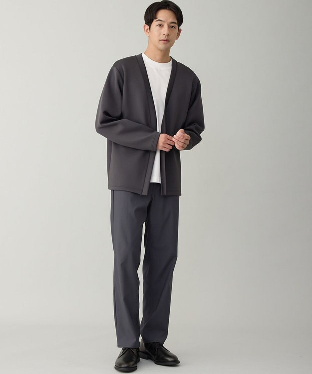 UNFILO MENS BEAUTY FORM JERSEY 着流しカーディガン チャコール