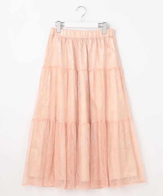 Feroux ニット×ティアードレース スカート アイボリー系