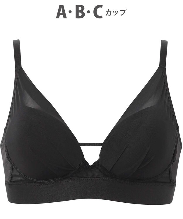 WACOAL ノンワイヤーブラ 【重力ケアブラ】 バストを重力から守る まる胸をキープ サイドのラインすっきり Gカップまで対応 大きいサイズ レディース BXB114 /ワコール ブラック