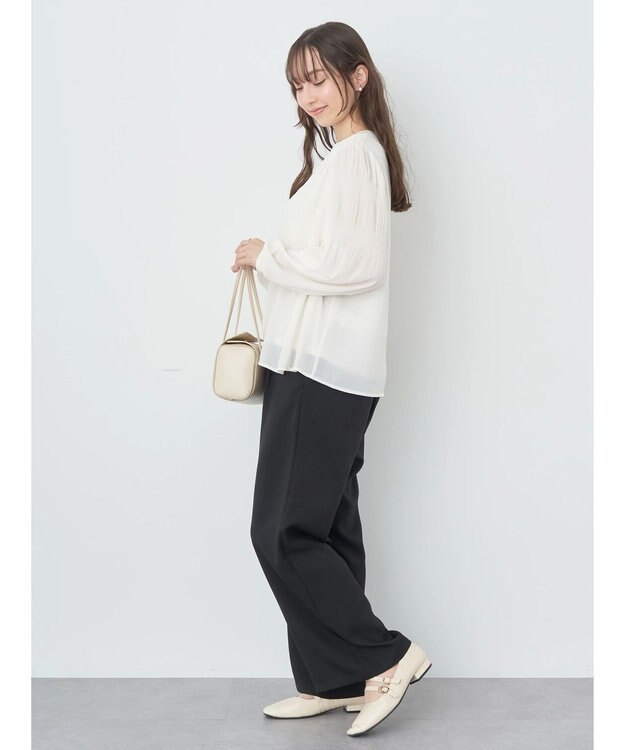 earth music&ecology リラックスワイドパンツ Black