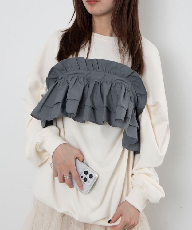 WEGO マルチWAY付けフリル グレー