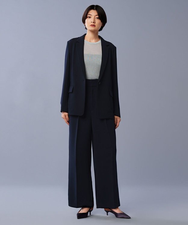 uncrave 【手洗い可】ラメ シアー クルーネック ニット（uncrave STANDARD） シルバー