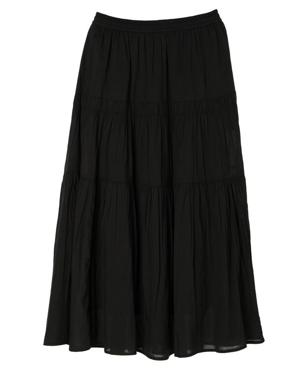 AMERICAN HOLIC インドコットンティアードボイルスカート Black