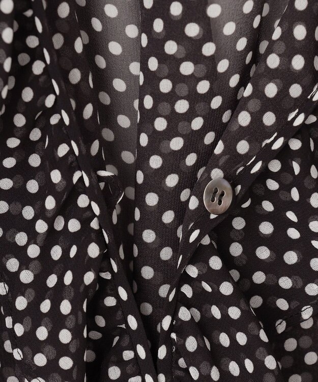 GRACE CONTINENTAL ドットラッフルブラウス ブラック