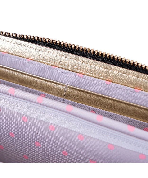 tsumori chisato CARRY ギャラクシーパネル ラウンドファスナー長財布 がま口 レザーキルティング ブラック