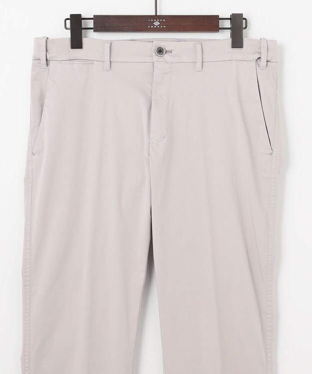 JOSEPH ABBOUD 【イタリア素材/ウエストも伸びる】ハイパワーサテンストレッチパンツ ライトグレー系