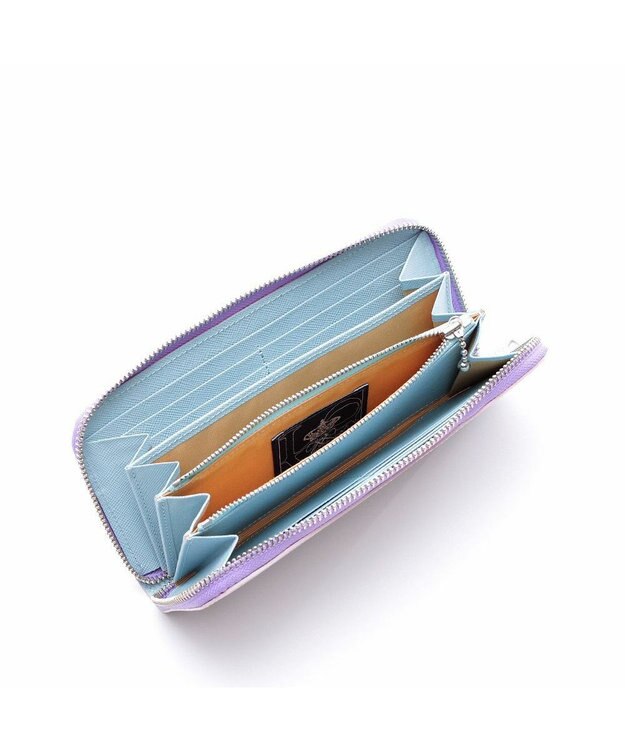 A.D.M.J. 牛革クロコ型押し ラウンドファスナーウォレット LAVENDER