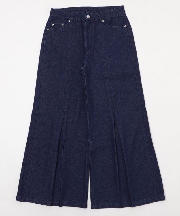 WEGO センタータックバギーフレアデニム デニムインディゴ