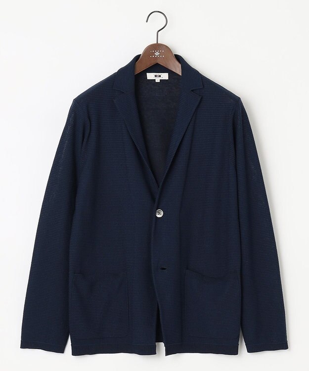 JOSEPH ABBOUD 【軽い/洗える】クールスキンニット カーディガン ネイビー系