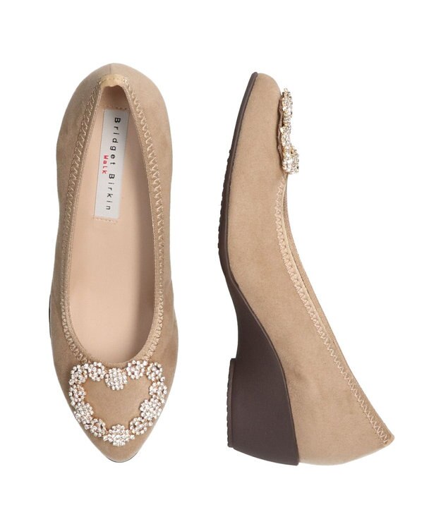 Bridget Birkin 【Bridget Birkin walk】ハートビジューウォーキングパンプス ベージュスウェード