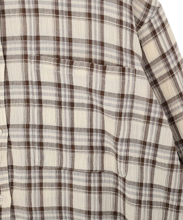 Green Parks スカーフ付チェックシャツ White