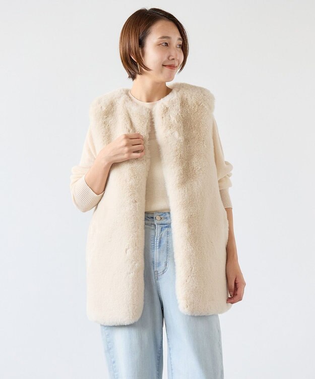 UNFILO ファインアルパカ クルーネック エクリュ