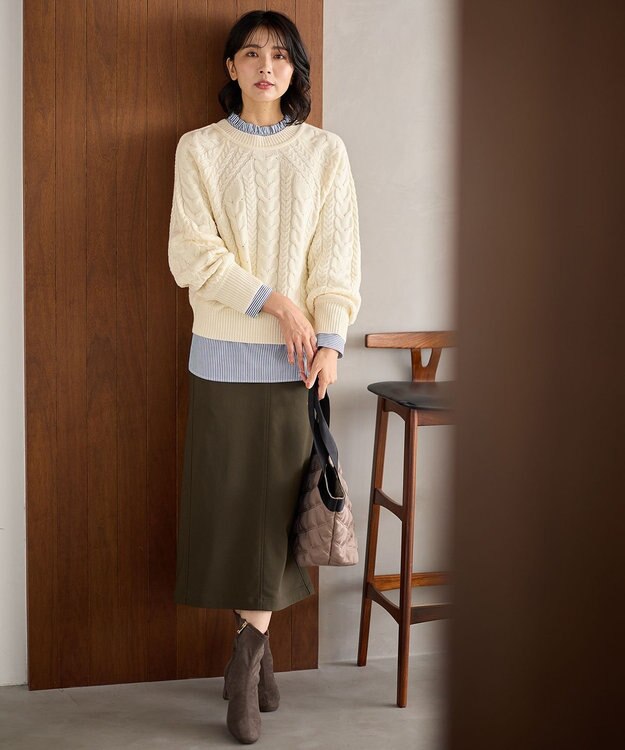 ANY ソフトタッチケーブル２ＷＡＹニット エクリュ