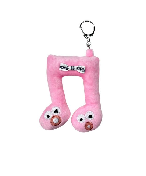 WEGO るんるん音符モンスターぬいぐるみキーホルダー ピンク