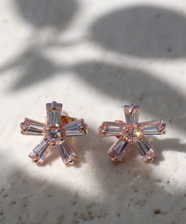 Tiaclasse 【金属アレルギー対応】スターフルールピアス・イヤリング ピアス：ピンクゴールド
