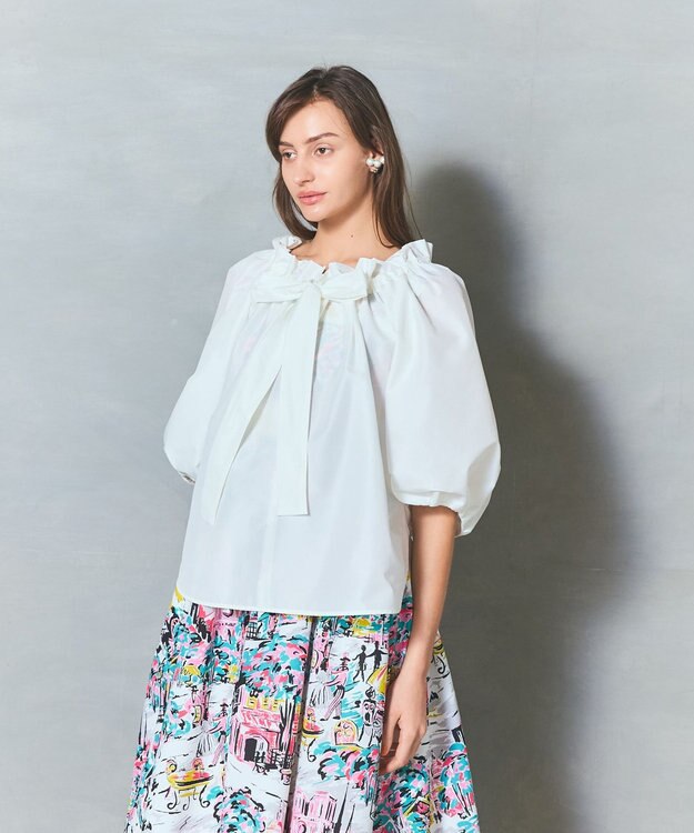 GRACE CONTINENTAL ボリュームスリーブトップ ホワイト