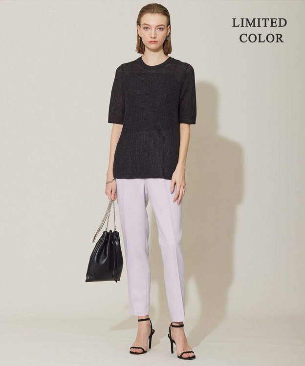 ICB 【新色追加・接触冷感・UVケア・速乾・洗える】FluidBackSatin ドロストパンツ パールグレー系［WEB限定］